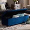 Baxton Studio Roanoke Navy Blue Velvet Upholstered Grid-Tufted Storage Ottoman Bench 160-9929 - alternate 5